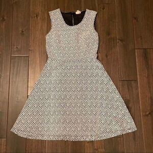 Merona Black & White Sleeveless Fit & Flare Dress S